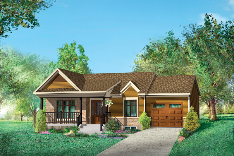 Country Style House Plan - 2 Beds 1 Baths 806 Sq/Ft Plan #25-4537