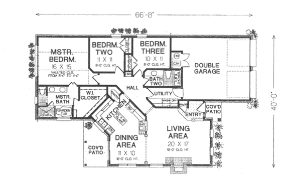 Floor Plan - Main Floor for European House Plan #310-398 - 3 bed, 2 bath