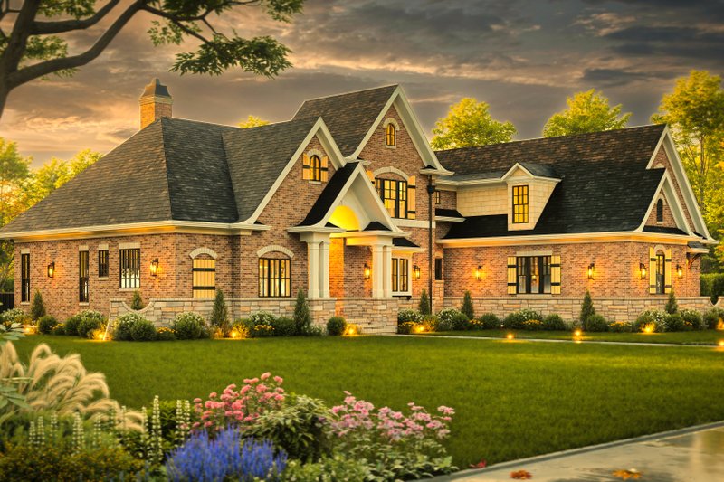Dream House Plan - Exterior - Front Elevation 4 for European House Plan #119-420 - 3 bed, 2 bath