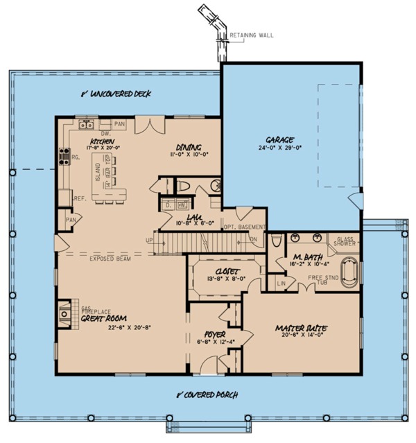Farmhouse Floor Plan - Main Floor Plan #923-109
