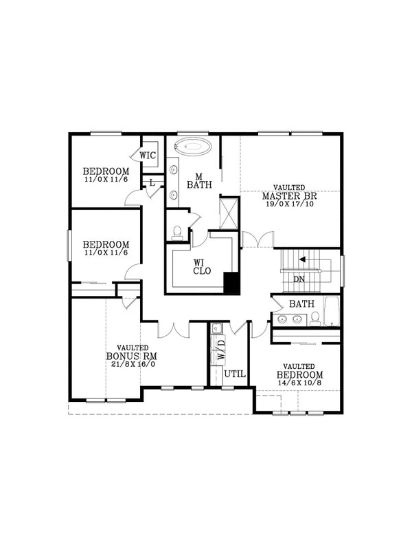 Dream House Plan - Prairie Floor Plan - Upper Floor Plan #53-758