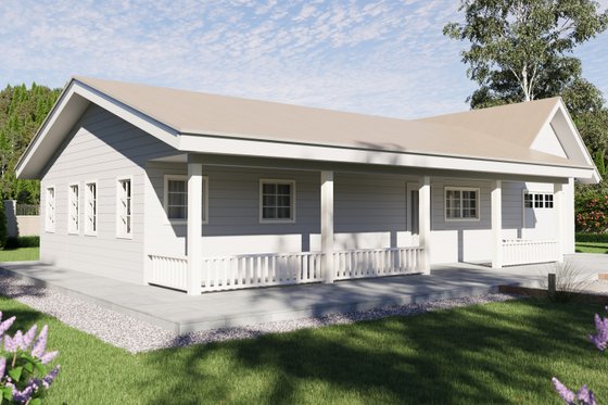 Exterior - Front Elevation 3 for Farmhouse House Plan #1106-174 - 2 bed, 1 bath