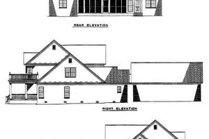 Exterior - Rear Elevation for Farmhouse House Plan #17-528 - 4 bed, 3.5 bath