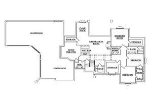 Floor Plan - Lower Floor for Colonial House Plan #5-320 - 5 bed, 4 bath