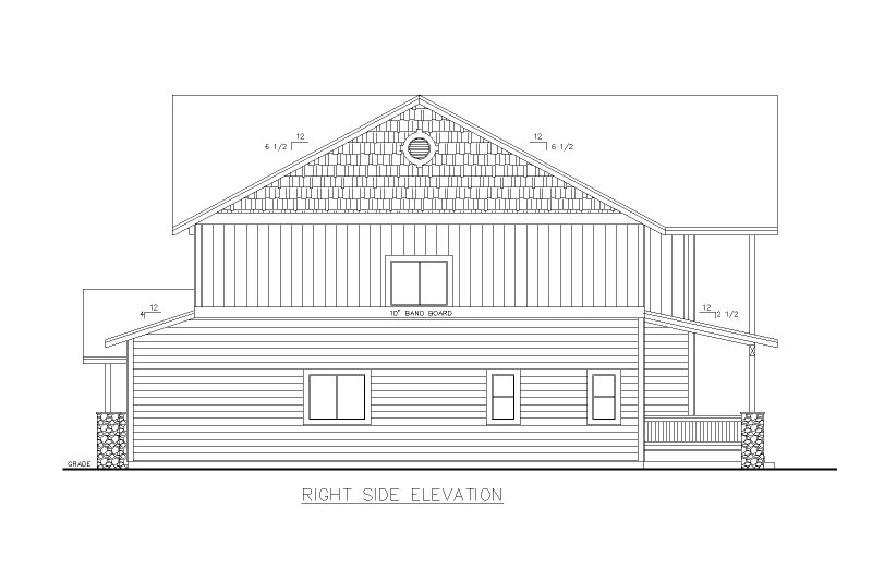 House Blueprint - Exterior - Other Elevation 1 for Farmhouse House Plan #117-955 - 3 bed, 3.5 bath