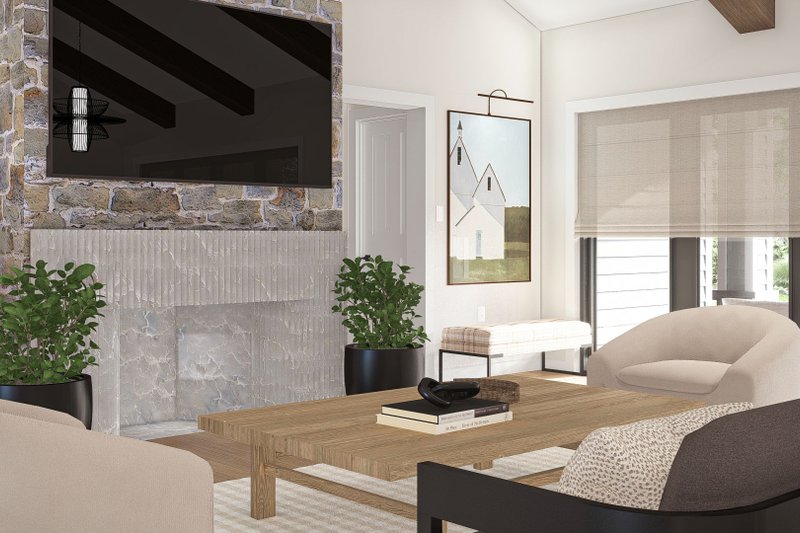 Architectural House Design - Interior - Family Room 1 for Traditional House Plan #455-436 - 3 bed, 2 bath