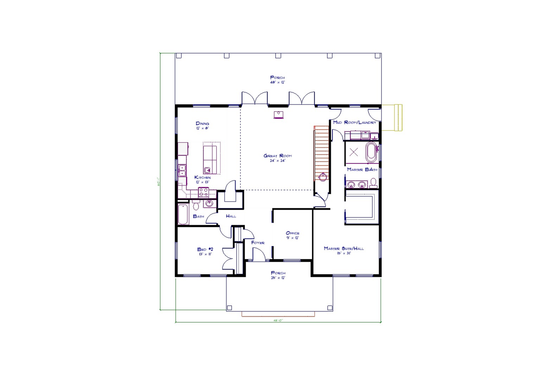 Floor Plan - Main Floor for Barndominium House Plan #1115-12 - 5 bed, 3 bath