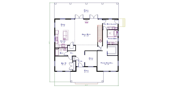 House Design - Barndominium Floor Plan - Main Floor Plan #1115-12