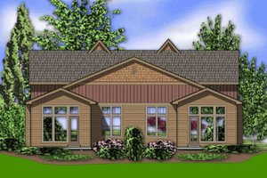 Exterior - Rear Elevation for Craftsman House Plan #48-368 - 3 bed, 2.5 bath