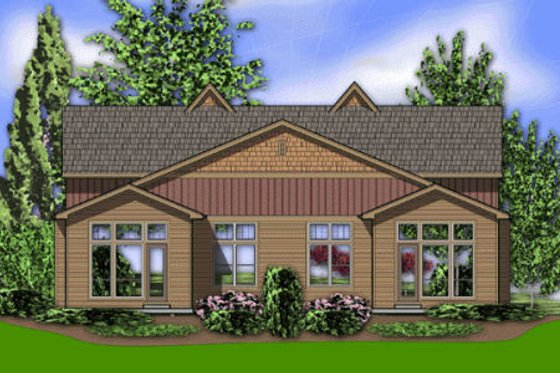 Exterior - Rear Elevation for Craftsman House Plan #48-368 - 3 bed, 2.5 bath