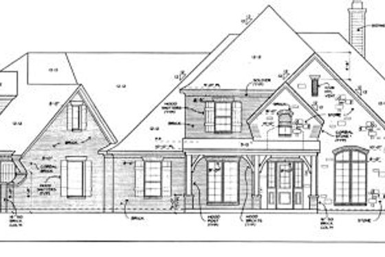 Exterior - Other Elevation for European House Plan #141-213 - 4 bed, 3 bath