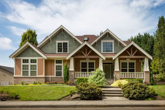 Exterior - Front Elevation 3 for Craftsman House Plan #48-180 - 5 bed, 2.5 bath