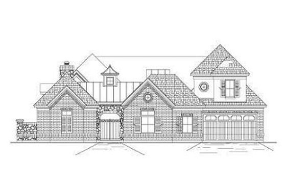 Exterior - Front Elevation for European House Plan #411-824 - 5 bed, 4.5 bath