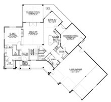 Floor Plan - Main Floor for Craftsman House Plan #1064-130 - 3 bed, 2.5 bath