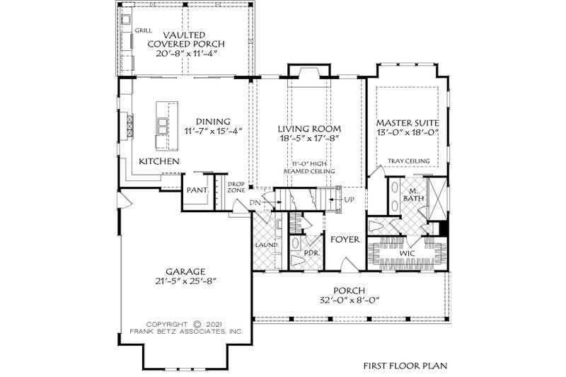 House Blueprint - Floor Plan - Main Floor for Farmhouse House Plan #927-1019 - 4 bed, 2.5 bath