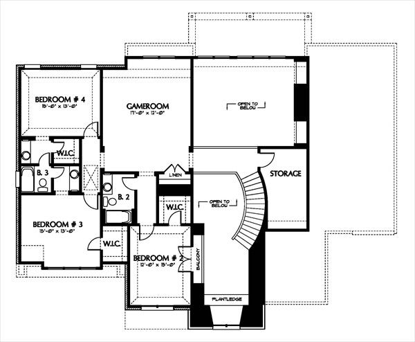 European Floor Plan - Upper Floor Plan #449-4