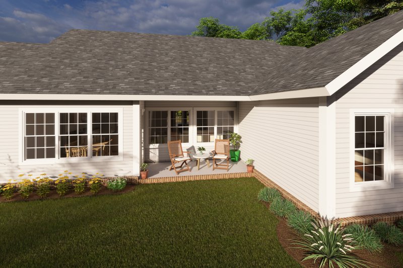 House Blueprint - Exterior - Rear Elevation for Cottage House Plan #513-2190 - 3 bed, 2 bath