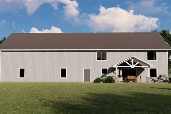 Exterior - Rear Elevation for Barndominium House Plan #1064-109 - 3 bed, 2.5 bath