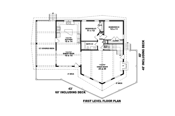 Floor Plan - Main Floor for Contemporary House Plan #81-13644 - 3 bed, 2 bath