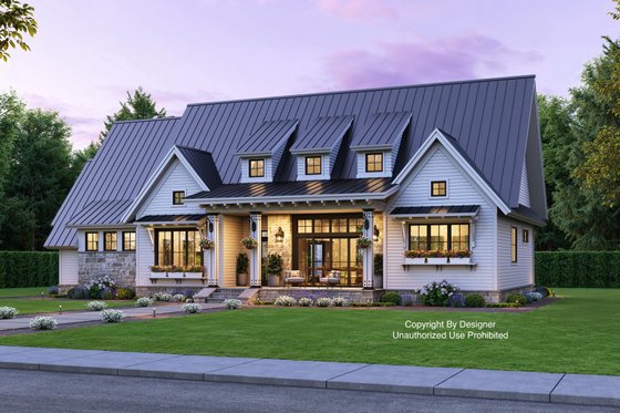 House Design - Exterior - Front Elevation for Farmhouse House Plan #51-1137 - 3 bed, 2.5 bath