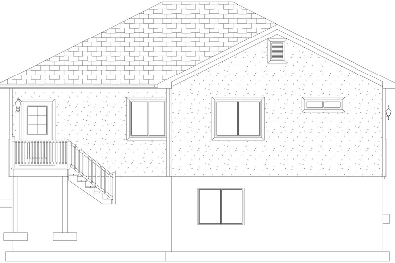 House Blueprint - Exterior - Rear Elevation 2 for Ranch House Plan #1060-438 - 2 bed, 2 bath