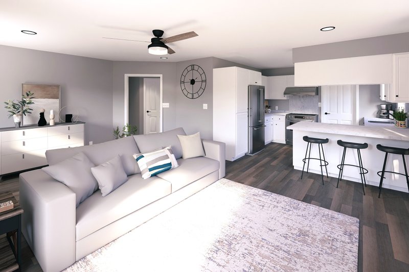 Architectural House Design - Interior - Family Room 2 for Country House Plan #44-203 - 2 bed, 1 bath