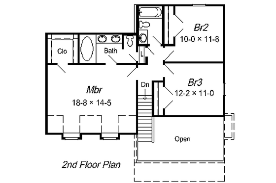 Floor Plan - Upper Floor for Traditional House Plan #329-185 - 3 bed, 2.5 bath