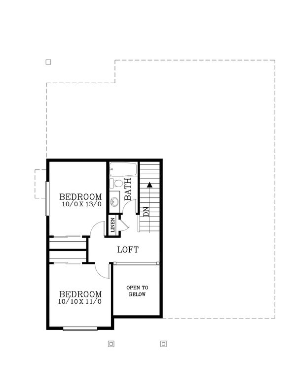 Craftsman Floor Plan - Upper Floor Plan #53-552