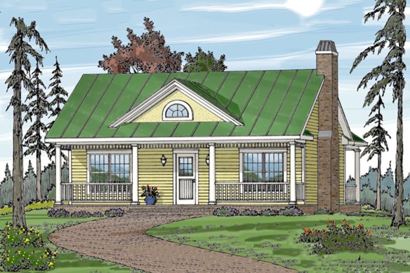 Cottage Style House Plan - 1 Beds 1 Baths 792 Sq/Ft Plan #456-30