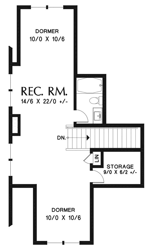 Craftsman Floor Plan - Upper Floor Plan #48-957