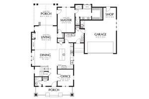 Floor Plan - Main Floor for Cottage House Plan #48-704 - 3 bed, 2.5 bath