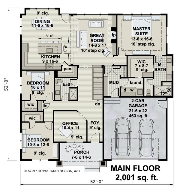House Plan Design - Traditional Floor Plan - Main Floor Plan #51-1186