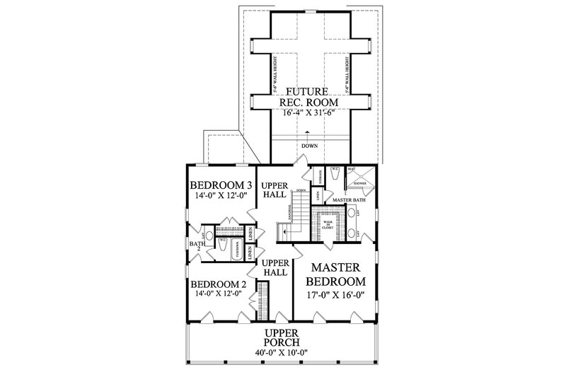 Architectural House Design - Floor Plan - Upper Floor for Colonial House Plan #137-291 - 4 bed, 3.5 bath