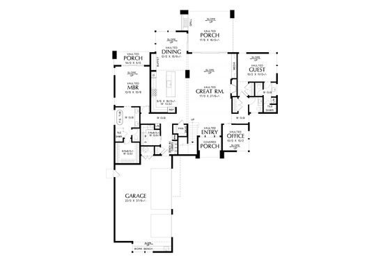 Floor Plan - Main Floor for Contemporary House Plan #48-1067 - 5 bed, 3.5 bath