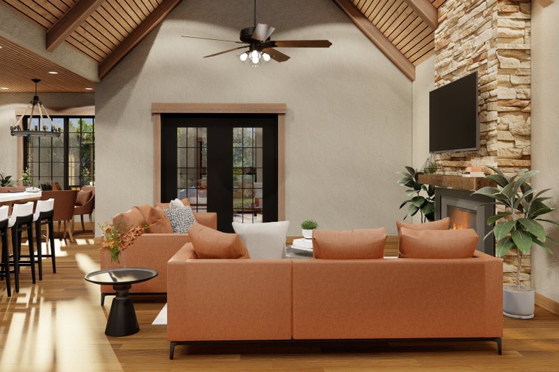 Architectural House Design - Interior - Family Room for Craftsman House Plan #923-342 - 4 bed, 3.5 bath