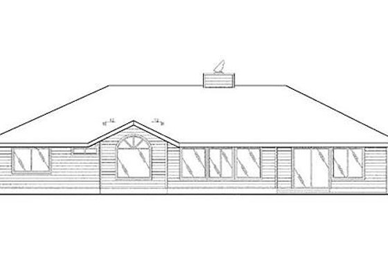 Exterior - Rear Elevation for Ranch House Plan #60-259 - 3 bed, 2 bath