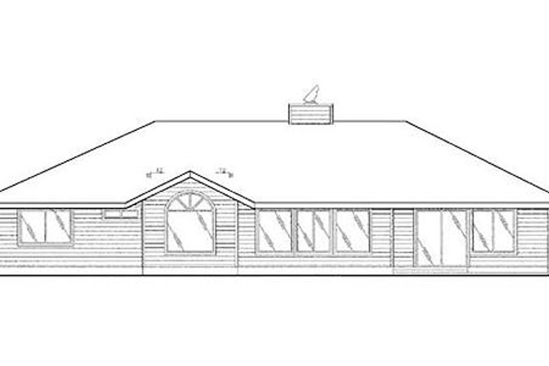 Home Plan - Exterior - Rear Elevation for Ranch House Plan #60-259 - 3 bed, 2 bath