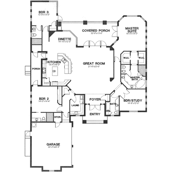 European Floor Plan - Main Floor Plan #115-188