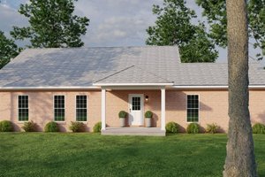 Exterior - Rear Elevation 1 for Traditional House Plan #17-2511 - 4 bed, 2 bath