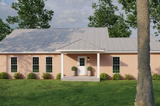 Exterior - Rear Elevation 1 for Traditional House Plan #17-2511 - 4 bed, 2 bath