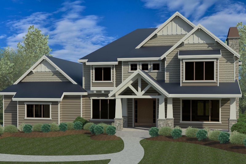 Architectural House Design - Craftsman Exterior - Front Elevation Plan #920-74