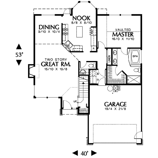 Dream House Plan - Craftsman Floor Plan - Main Floor Plan #48-112