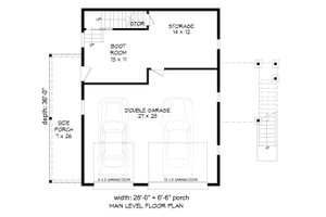 Floor Plan - Main Floor for Country House Plan #932-91 - 1 bed, 1 bath