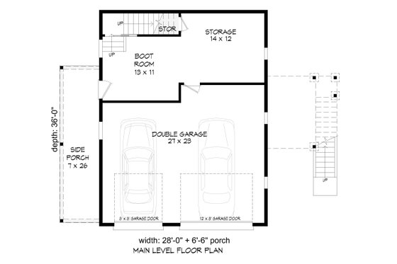 Floor Plan - Main Floor for Country House Plan #932-91 - 1 bed, 1 bath