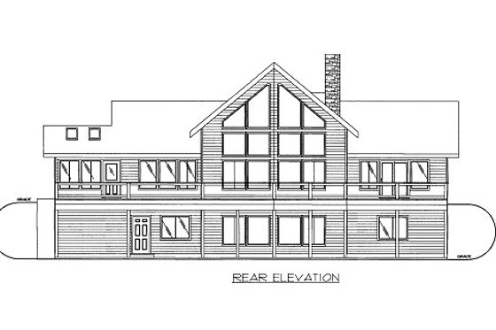 Exterior - Rear Elevation for Craftsman House Plan #117-650 - 3 bed, 3 bath