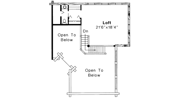 Log Floor Plan - Upper Floor Plan #124-314