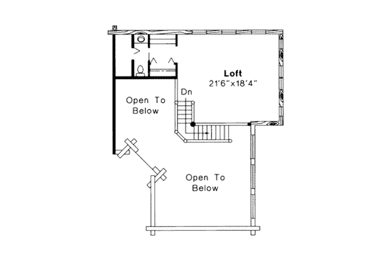 House Plan Design - Floor Plan - Upper Floor for Log House Plan #124-314 - 2 bed, 2.5 bath
