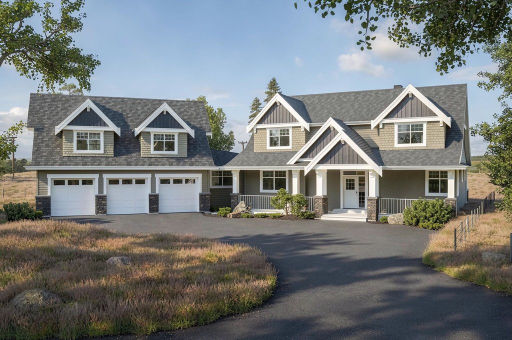 Exterior - Front Elevation 2 for Farmhouse House Plan #1100-24 - 4 bed, 2.5 bath