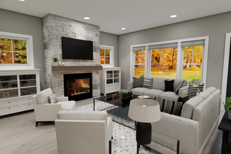 House Design - Interior - Family Room for Bungalow House Plan #51-1370 - 3 bed, 2.5 bath