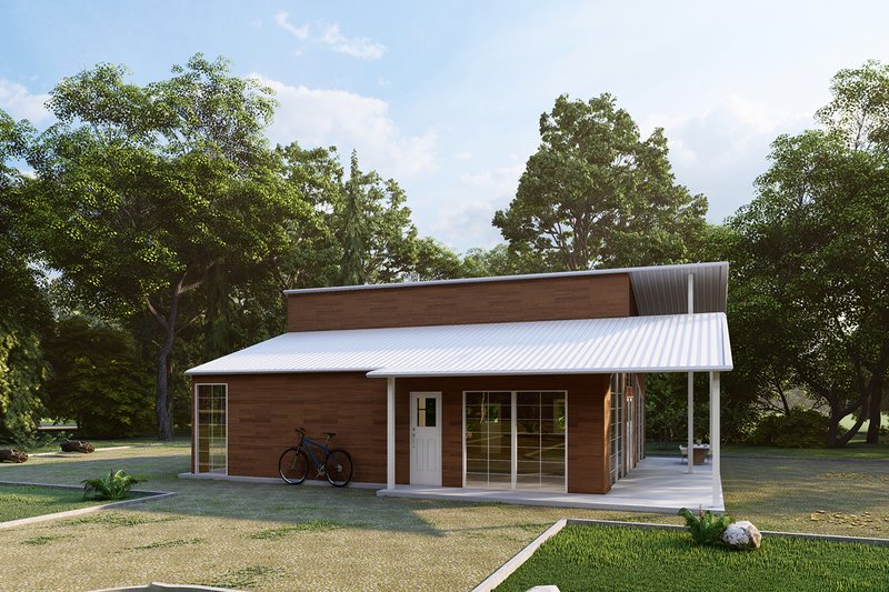 House Design - Exterior - Other Elevation 1 for Barndominium House Plan #1107-1 - 2 bed, 2 bath